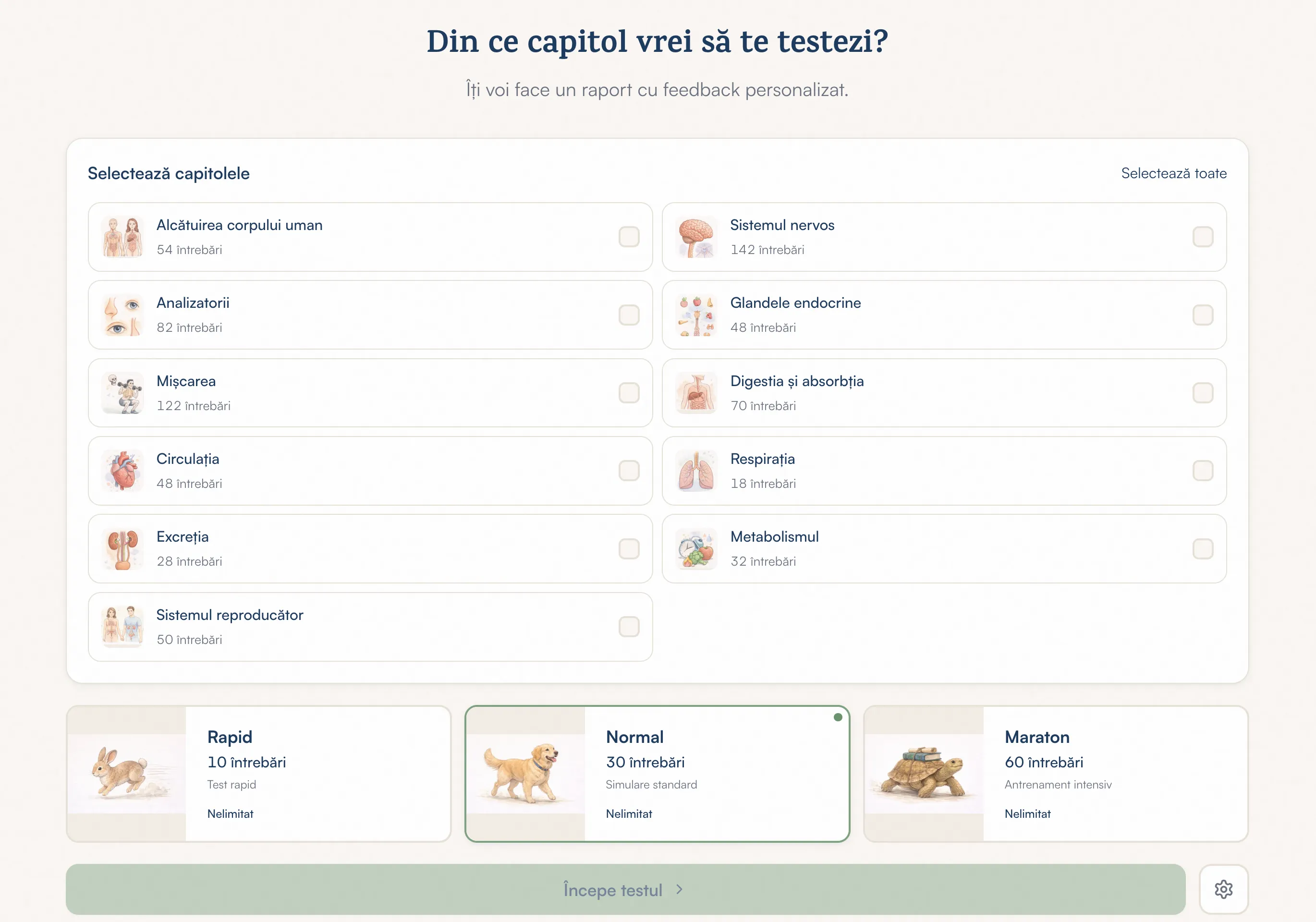 Captură de ecran Grile Admitere — Simulezi examenul, în condiții reale.